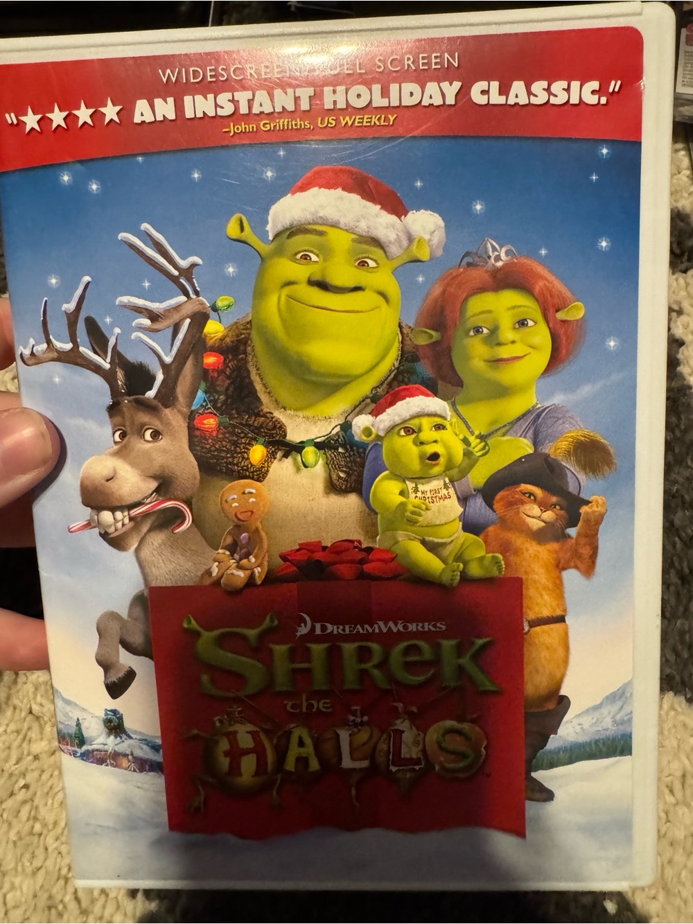 DreamWorks Shrek Holiday Cover — Green, Red, White